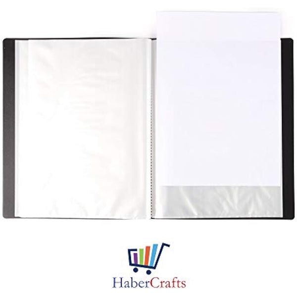 A3 40 Pocket Display Book Presentation Folder Portfolio (80 Views) Project Book Certificate Folder Plastic Wallets (1 Book)