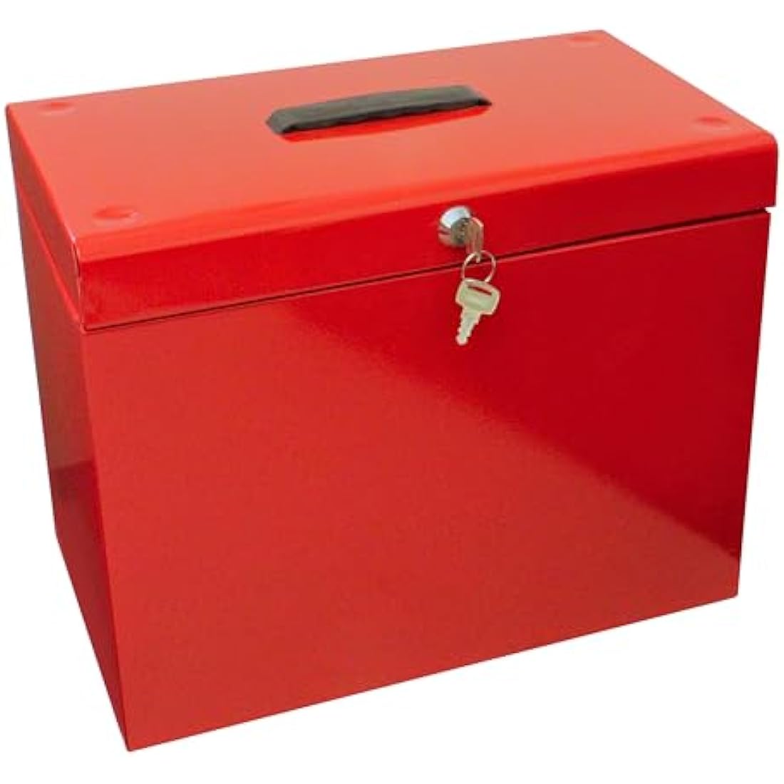 Cathedral Products A4 Steel File Box with Starter Pack of 5 Suspension Files - Red