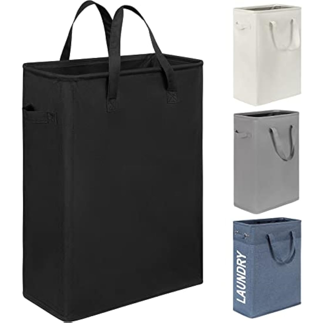 Chrislley Slim Laundry Basket Small Foldable Laundry Hamper Collapsible Washing basket Laundry Bin with Handle