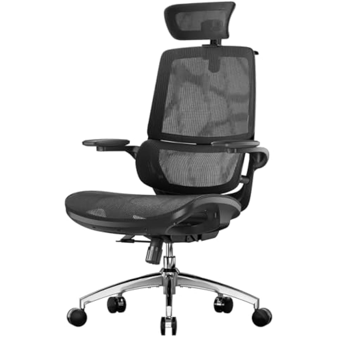 SIHOO M59AS Ergonomic Office Chair, Desk Chair with 3D Coordinated Flip-up Armrests, Computer Chair with Dual Back Design and Adaptive Dynamic Lumbar Support(Black)