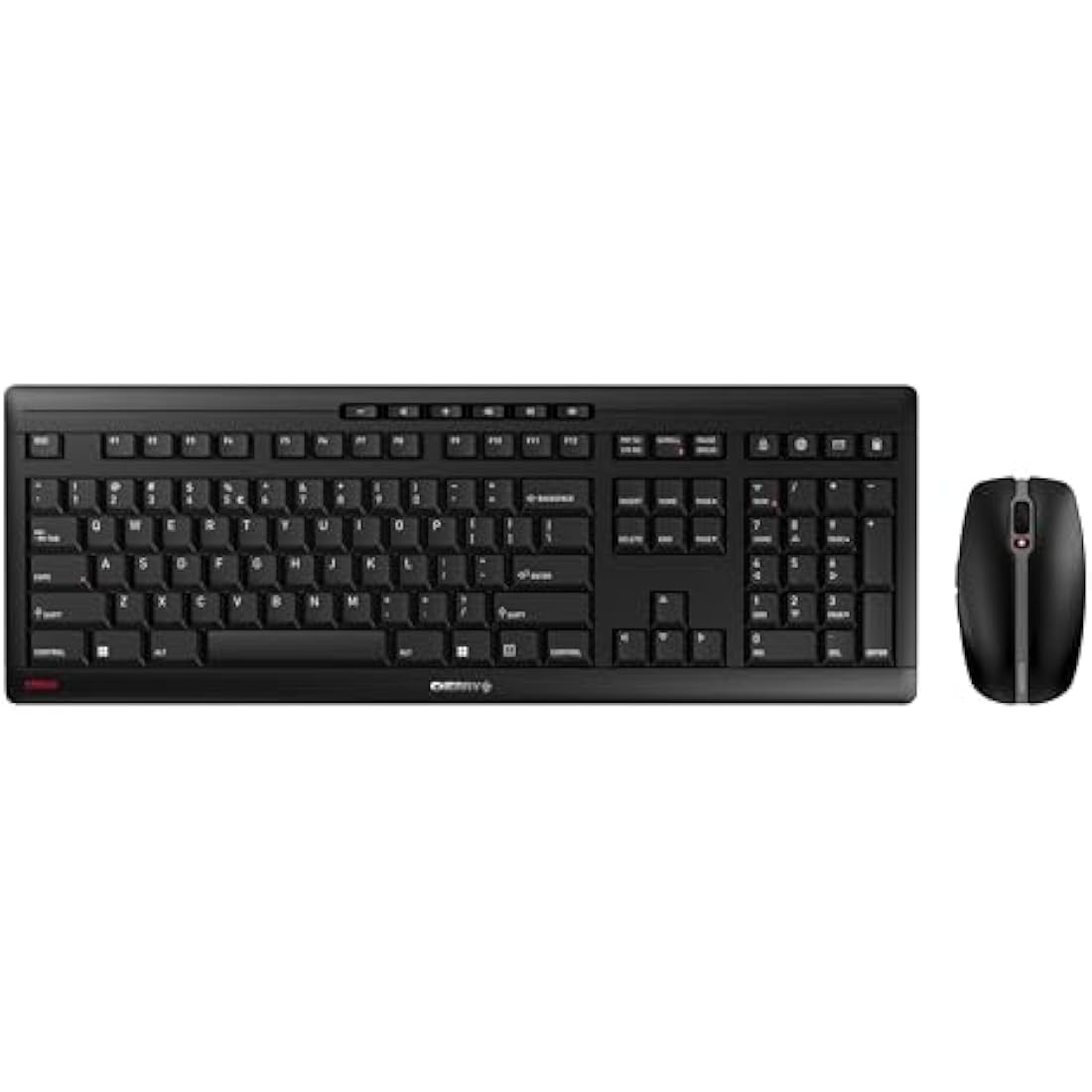 CHERRY STREAM DESKTOP, Wireless Desktop Set, EU Layout (QWERTY), 2.4 GHz RF, Quiet Keystrokes, Flat Keys, Battery-Operated, Black