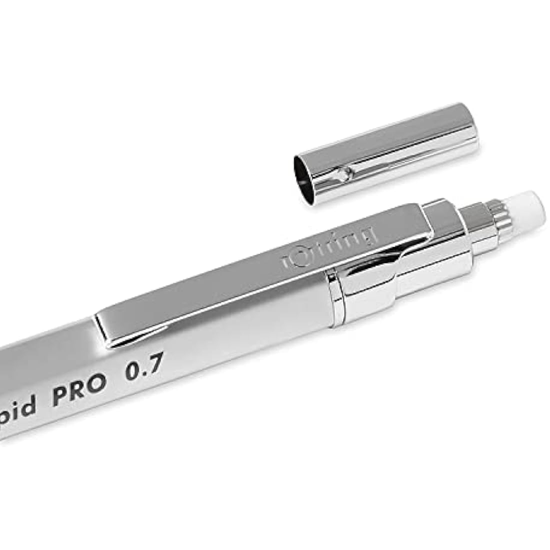 rOtring Rapid Pro Mechanical Pencil | HB 0.7 mm Lead Propelling Pencil | Reduced Lead Breakage | Silver Chrome Full-Metal Barrel