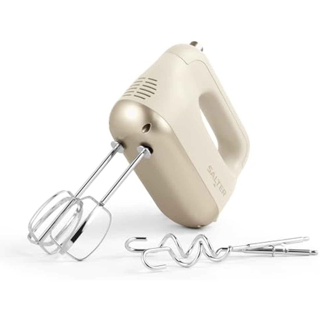 Salter Bakes Hand Mixer – Electric Whisk, 5 Speed Settings, Eject Button, Baking Kitchen Food Mixer, Stainless Steel Attachments - 2 Mixing Beaters, 2 Dough Hooks And Balloon Whisk, 250W