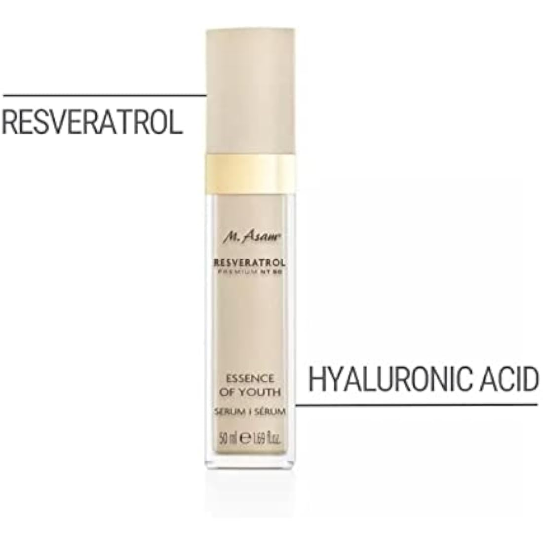 M. Asam RESVERATROL PREMIUM NT50 Youth Serum (50 ml) – Face Serum with concentrated resveratrol & hyaluronic acid, supports firmness & provides a youthful-looking glow, facial care