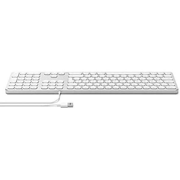 Satechi Aluminum Wired USB Keyboard with Numeric Keypad – for iMac Pro, iMac, Mac Mini, MacBook Pro/Air, Windows, PC or Laptop – Silver