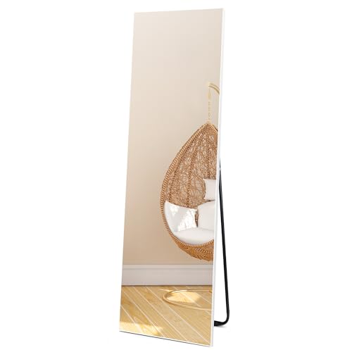 Vasemouh 140x51cm (55x20 in) Full Length MirrorsWhite Long Large Mirror for Wall Hanging or Floor Free Standing, for Bathroom Living Room