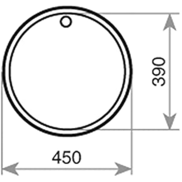Teka Eline 180 mm Round Basin Sink with 1 Basin 45 cm Stainless Steel