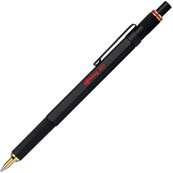 rOtring 800 Ballpoint Pen | Medium Point | Black Ink | Black Barrel | Refillable