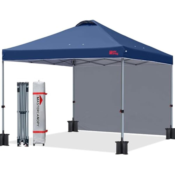 MASTERCANOPY Durable Ez Pop-up Gazebo Tent with 1 Sidewall (2.5x2.5M,Navy Blue)