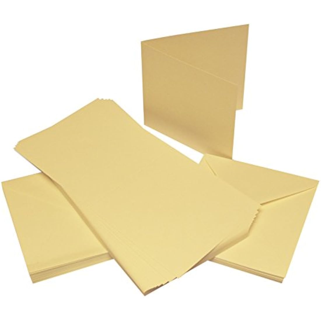 Craft UK W104 6x6 Linen Card and Envelope Pack of 50 - Ivory