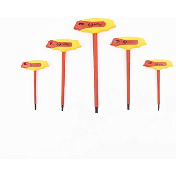 C.K T4422 Insulated T-Handle Hex Key Set, 5-pcs