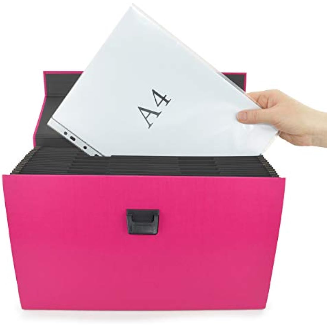 Rapesco 1554 19-Part Expanding Box File Document Organiser, A4+, Hot Pink
