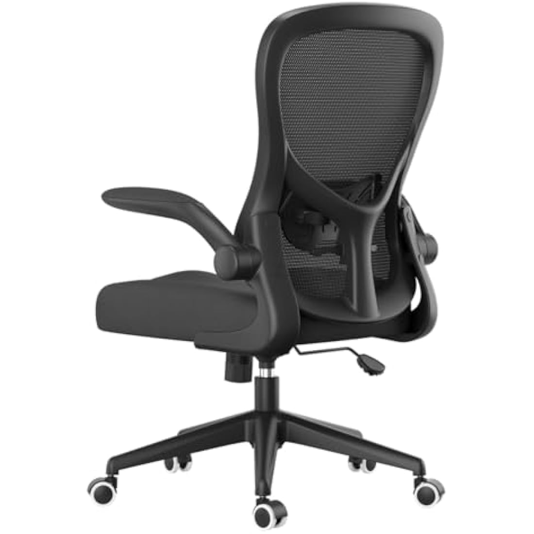 Hbada Office Chair Ergonomic Desk Chair, Office Desk Chairs with PU Silent Wheels, Breathable Mesh Computer Chair with Adjustable Lumbar Support, Flip-up Armrests, Tilt Function, Black