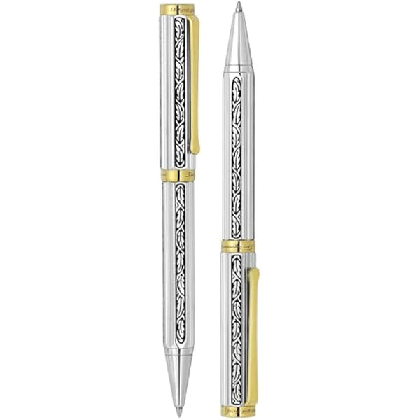 Xezo Legionnaire Twist Action Medium Point Ballpoint Pen. Diamond-Cut Engraved. Finely Hand-Etched. Individually Numbered. Chrome Plated