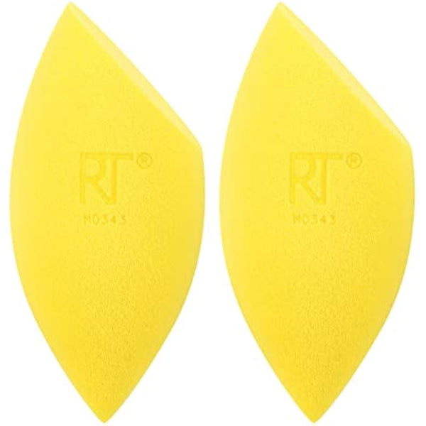 Real Techniques Miracle Concealer Sponge - Elongated Shape for Precise Application, Yellow Latex-Free Foam, 2 Count