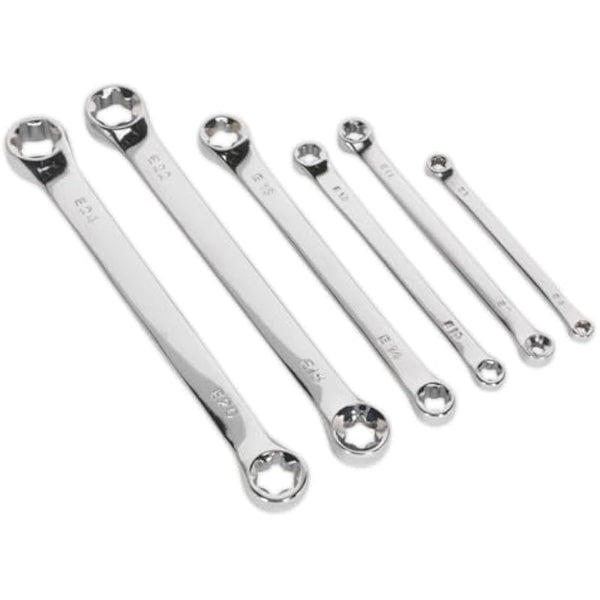 Sealey Siegen S01107 6pc TRX-Star* Double End Spanner Set, Silver