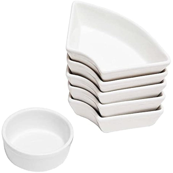 Occasion Rotating Lazy Susan Dip Set with 6 Ceramic Dishes in Colour Box