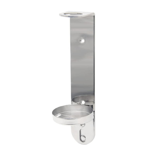 380ml Wall Mounted Single Chrome Silver dispenser bracket Ideal for Prija and Geneva Guild Bottles