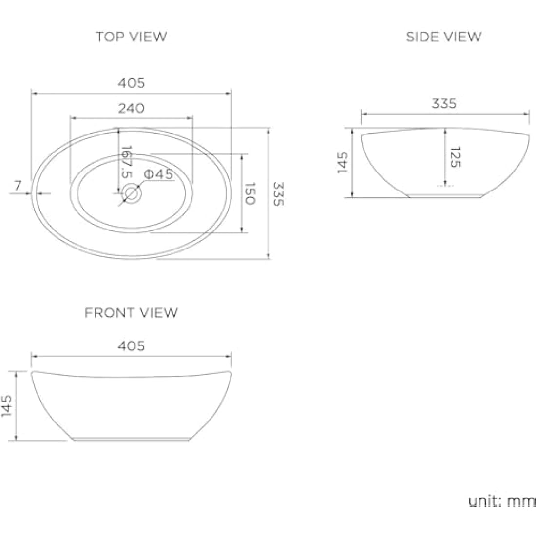 iBathUK Modern Oval Gloss White Countertop Basin Sink Ceramic