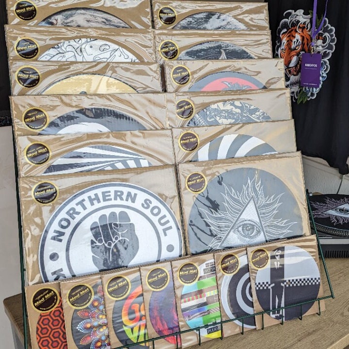 Stain Glass Crystal Butterfly Slip mat - 7 & 12 inch LP Vinyl DJ Pro Turntable Slip Mat Record Player Technics 1210 DJ Turntablist