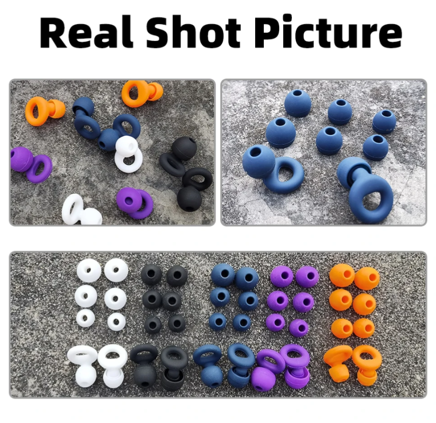 HUAK Quiet Ear Plugs for Noise Reduction – Super Soft, Reusable Hearing Protection for Sleep,Swim, Work 8 Ear Tips in XS/S/M/L