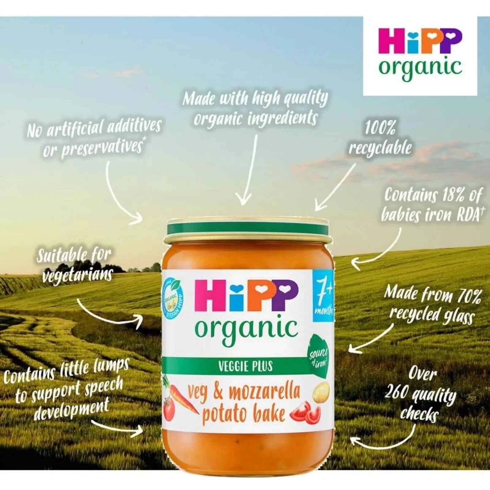 HiPP Organic Vegetables & Mozzarella Potato Bake Baby Food Jar 7+ months 190g