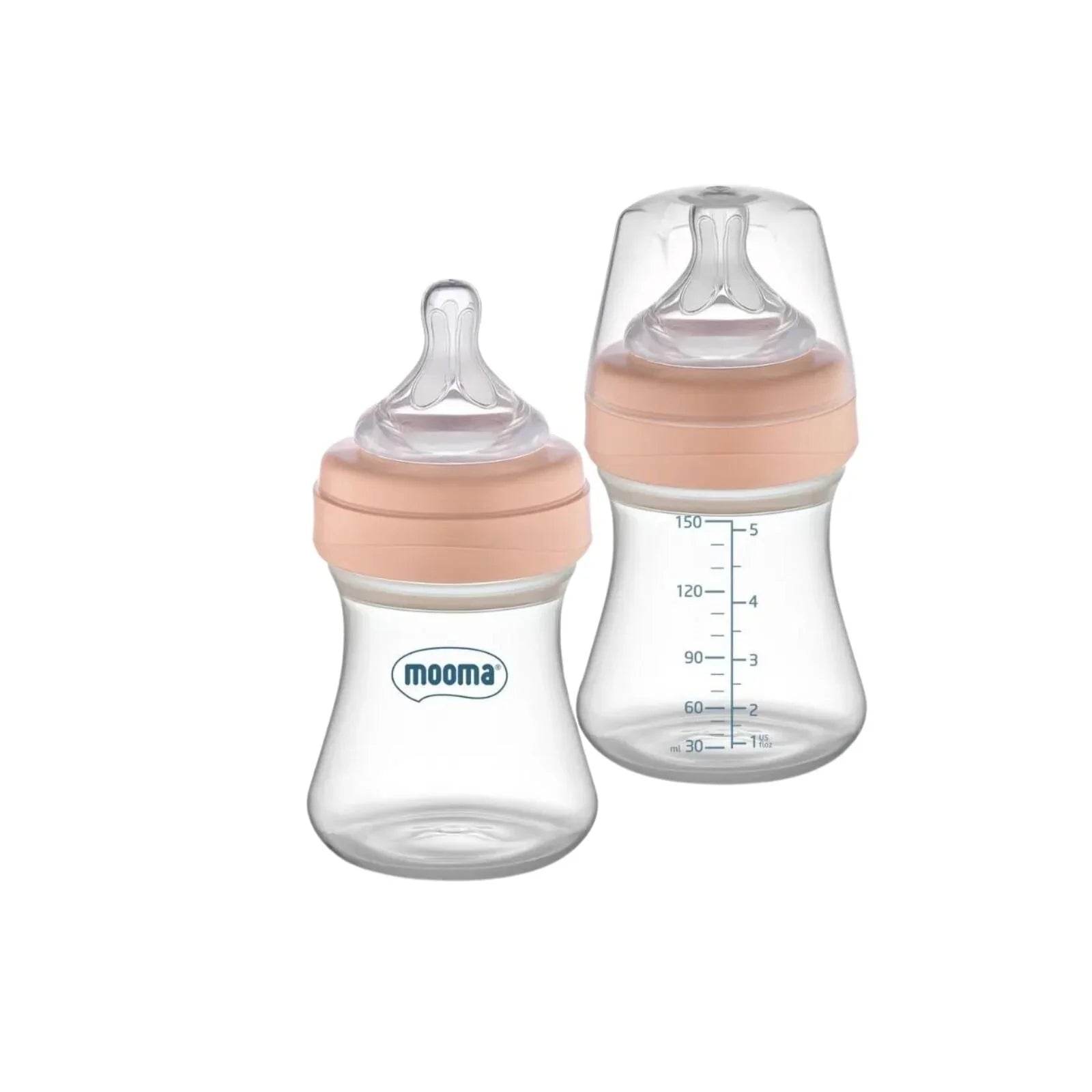 Mooma Kindy Bottle Slow Flow 0-6 months 150ml - Old Rose