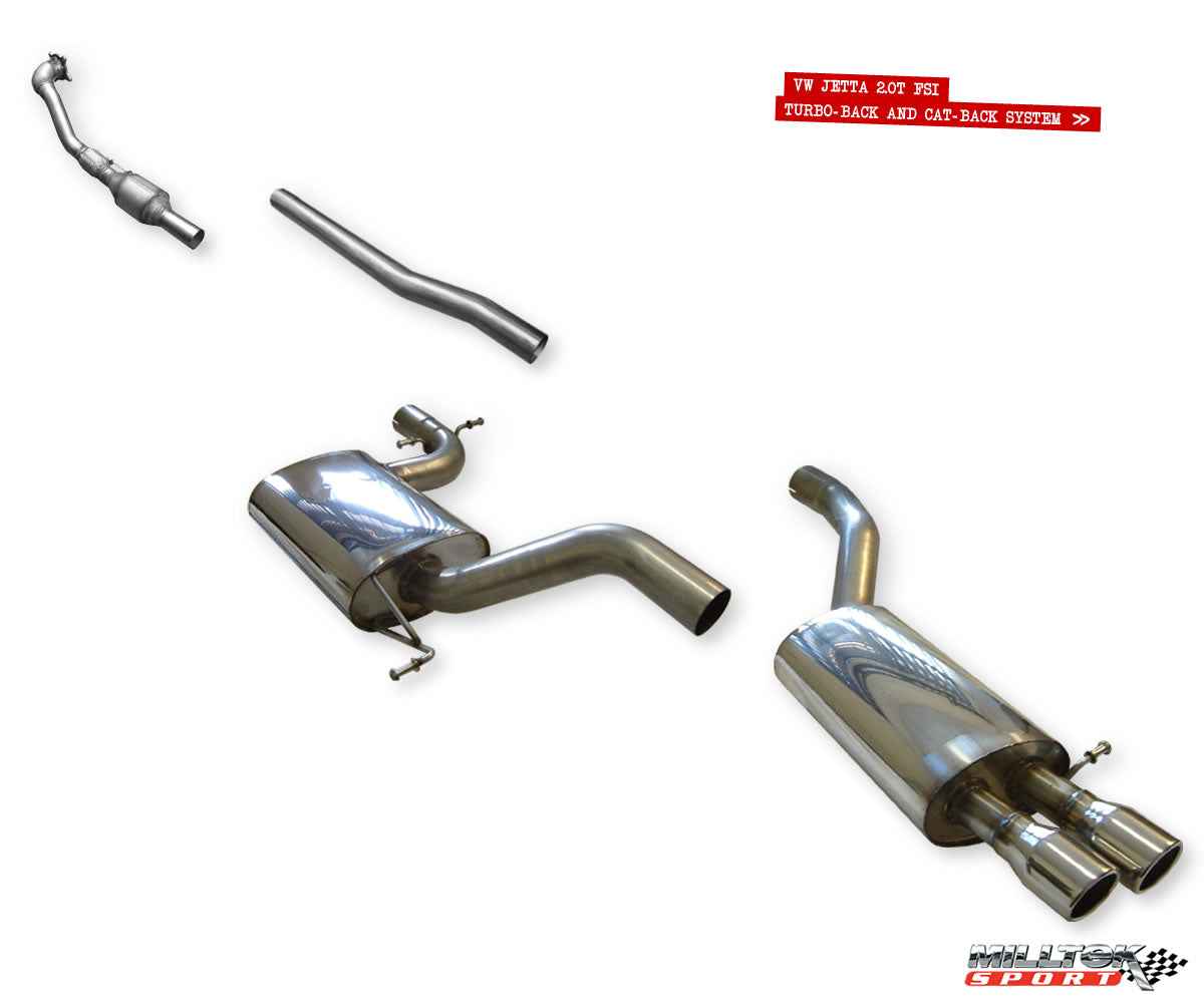 Milltek Sport - Volkswagen Jetta Mk5 GLI 2.0T FSI Cat Back Exhaust (Multiple Options)