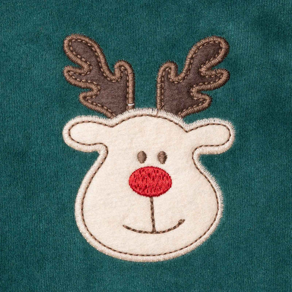 HelloBaby My First Christmas Newborn Unisex Velvet Footed Jumpsuit - Green