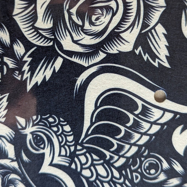 Rose Tattoo Slipmat- 7 & 12 inch LP Vinyl DJ Pro Turntable Slip Mat Record Player Technics 1210 DJ Turntablist