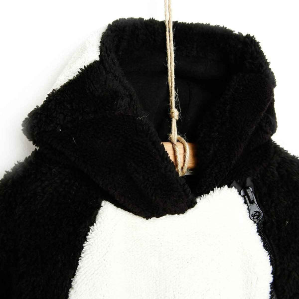 Midimod Newborn Welsoft Penguin Footed Jumpsuit - Black