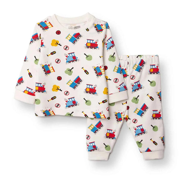 HelloBaby Christmas Baby Boy Long Sleeve Pyjamas Set - Ecru