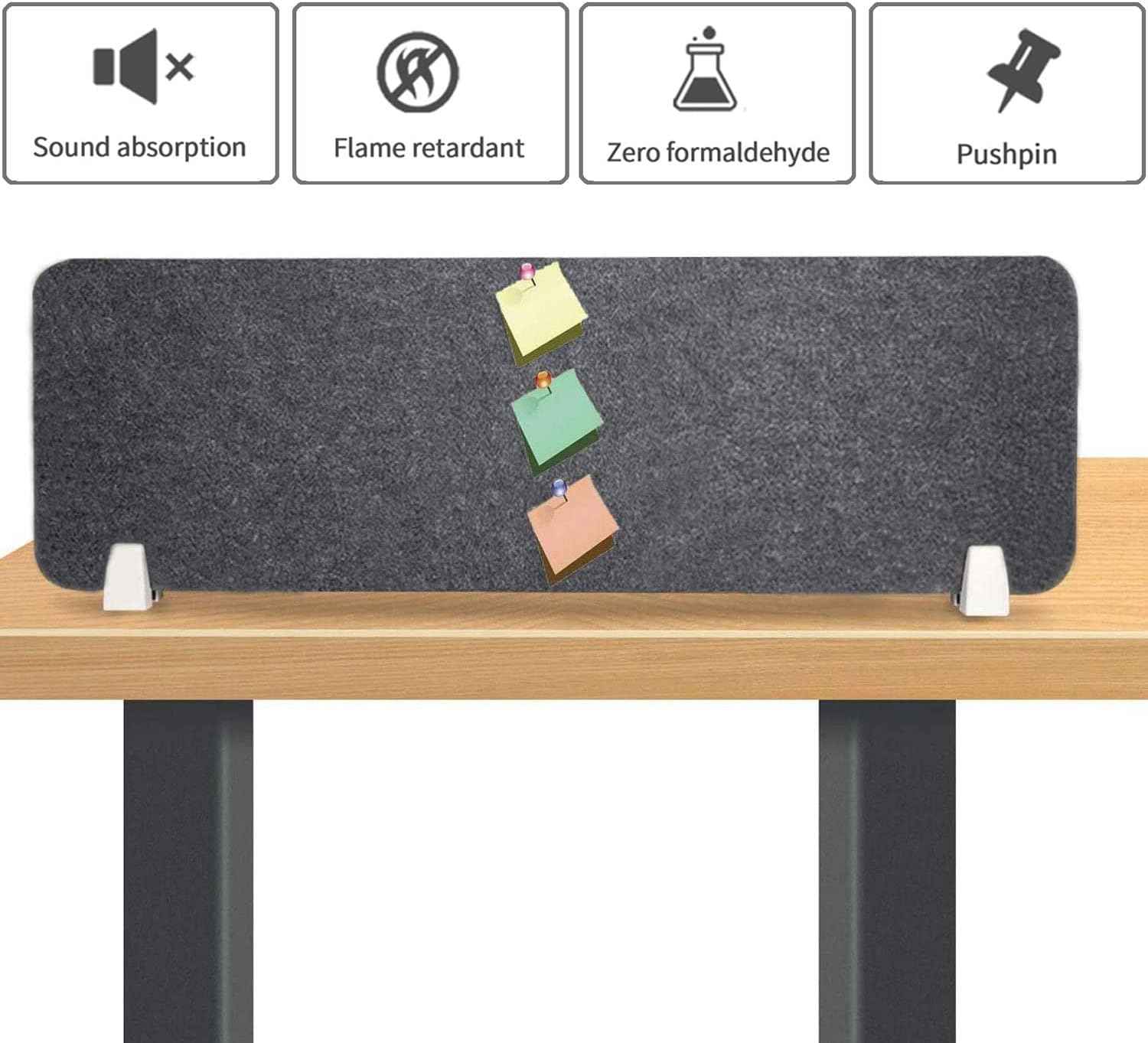 Acoustic Desk Divider 40x12 Inch Clamp On Noise Reducing Privacy Panel Nisorpa