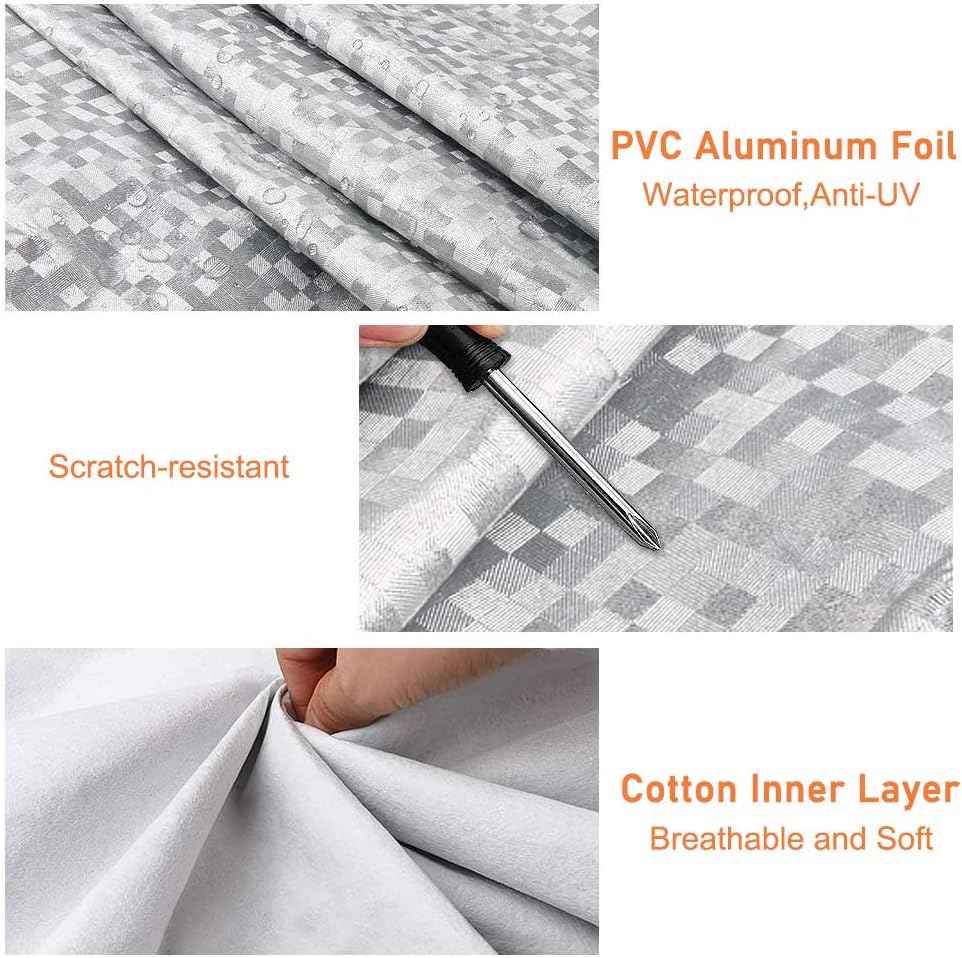Waterproof Half Car Cover, UV & Windproof, Universal Fit for Sedan, 185''
