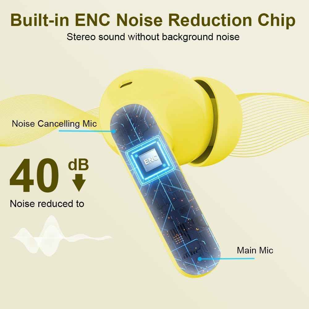 Wireless Earbuds Bluetooth 5.3 Deep Bass 36H Playtime Noise Cancel Btootos