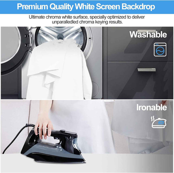 White Backdrop 1.5x2m with Adjustable 2x2m Frame Stand Kit for Studio EMART