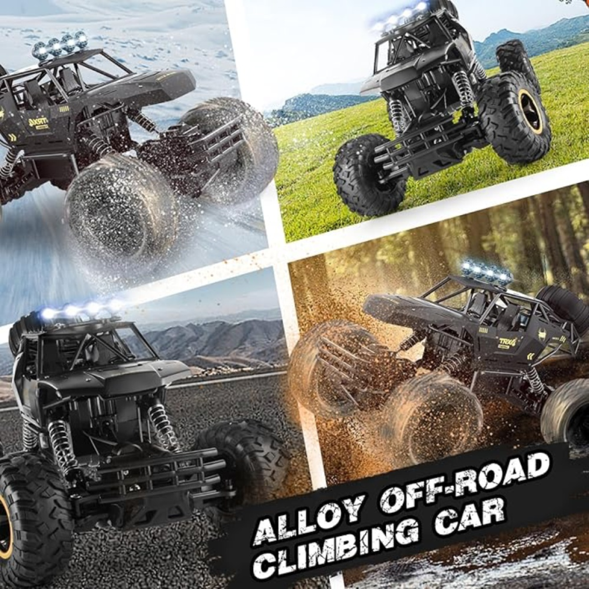 4DRC 1:12 Rock Crawler Rechargeable Off Road Truck 4WD , Metal Shell LED Headlights RC Remote Control Off Road Car Truck