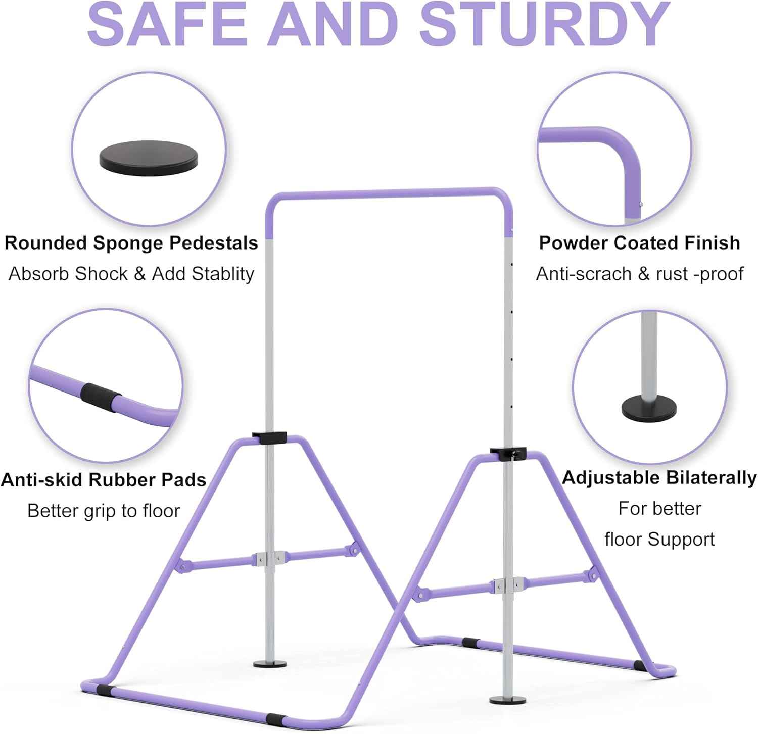 Adjustable Junior Kip Bar Gymnastics Training Equipment for Home GYMMAGE