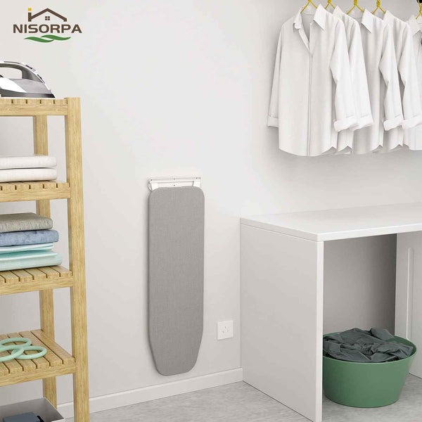 Wall Mounted Ironing Board Fold Down Heat Resistant Compact Space Saver Nisorpa