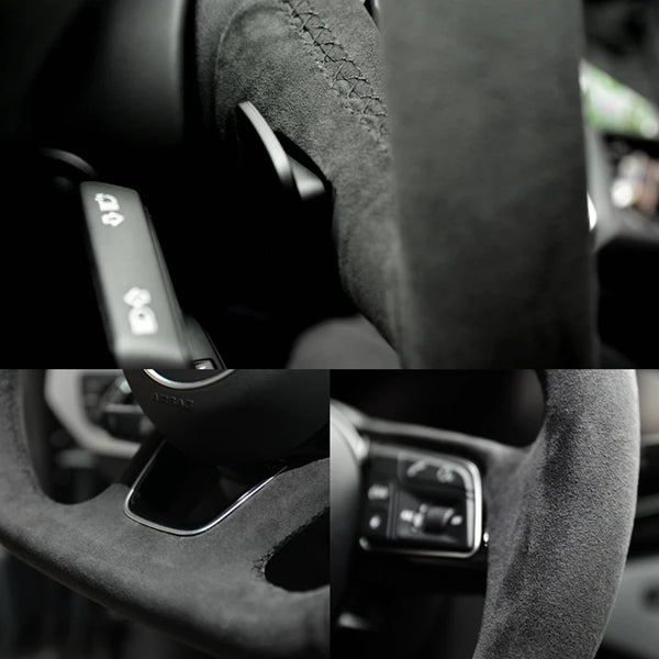 Custom Car Steering Wheel Braid Cover Soft Suede 100% Fit For Porsche 911 991 Boxster 981 Cayman Cayenne Panamera 2009 -2016