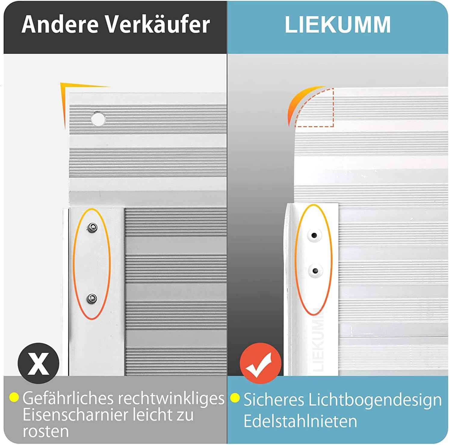 Wheelchair Ramps Folding Aluminium 150x71.5cm 300KG Threshold Home LIEKUMM