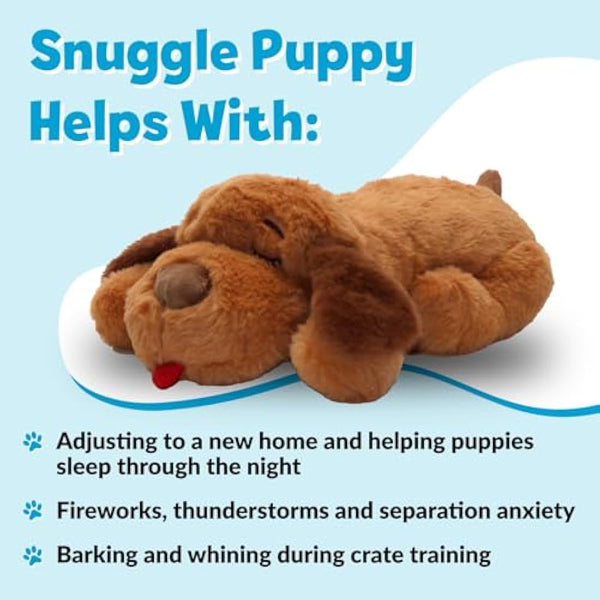 Original Snuggle Puppy Toy, Heartbeat Toy for Puppy, Dog Toys for Anxiety Relief, Calming Aid, Dog Heartbeat Toys for Behavioral Training in Biscuit