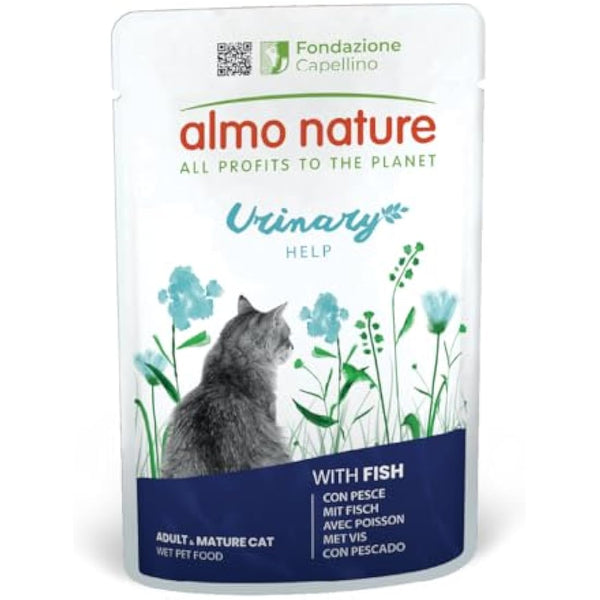 Almo Nature Functional - Urinary Help - Complete Wet Cat Food for Cats with Urinary Tract Sensitivity - with Fish - for Proper Functioning of the Urine Disposal System - 70g (Pack of 30)