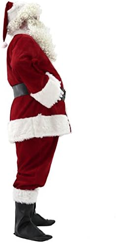 Ahititi Santa Claus Costume for Men Santa Suit Adults 11pcs Mens Deluxe Professional Christmas Clause Outfit Xmas Cosplay