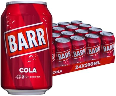 BARR since 1875, Classic Cola, 24 pack Fizzy Drink Cans, Low Sugar, 24 x 330 ml