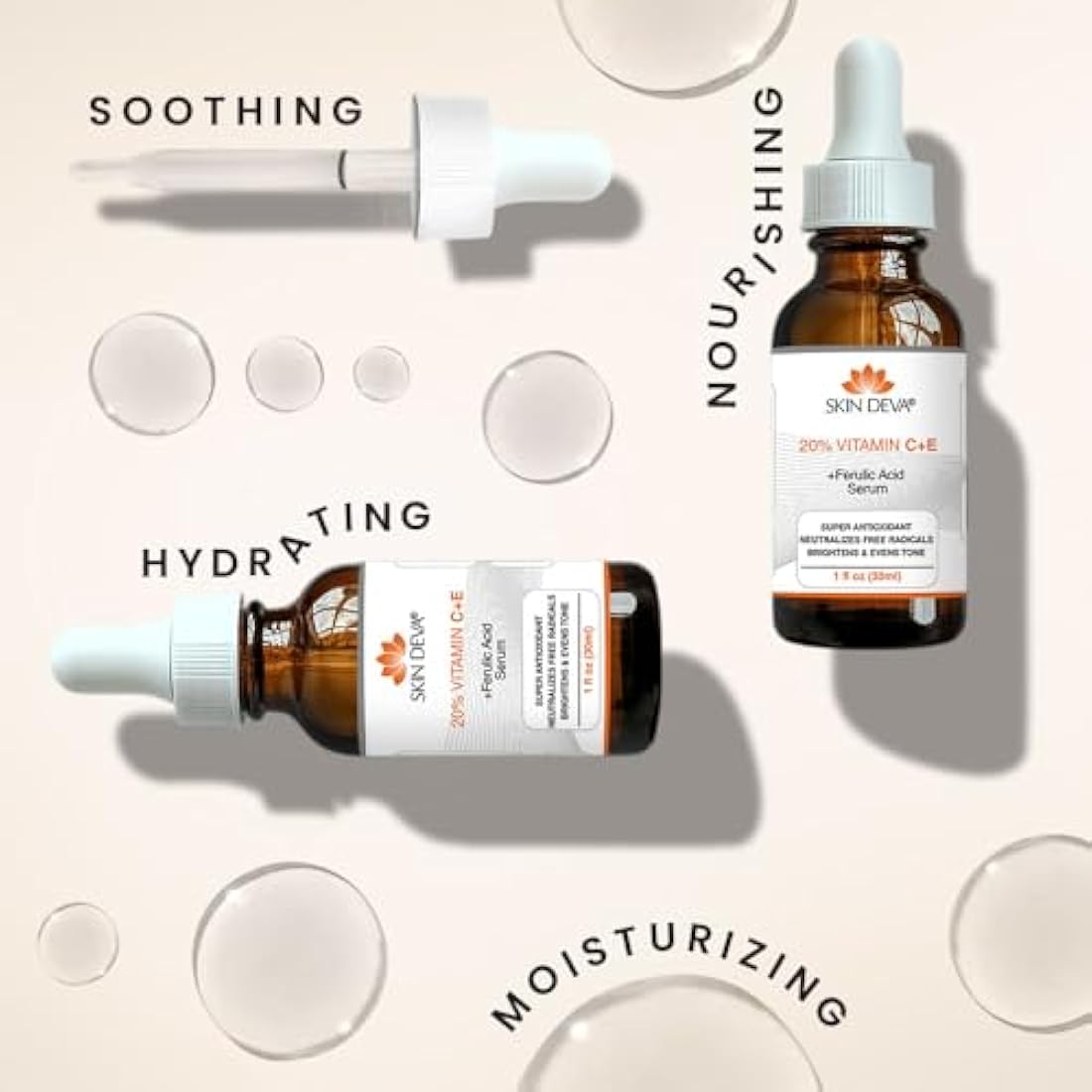 SKIN DEVA 20% Vitamin C and E with Ferulic acid, for acne scars,hyperpigmentation and anti aging 30ML