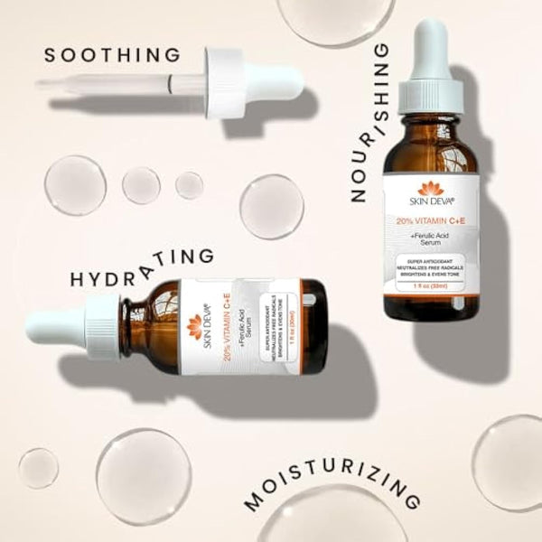 SKIN DEVA 20% Vitamin C and E with Ferulic acid, for acne scars,hyperpigmentation and anti aging 30ML