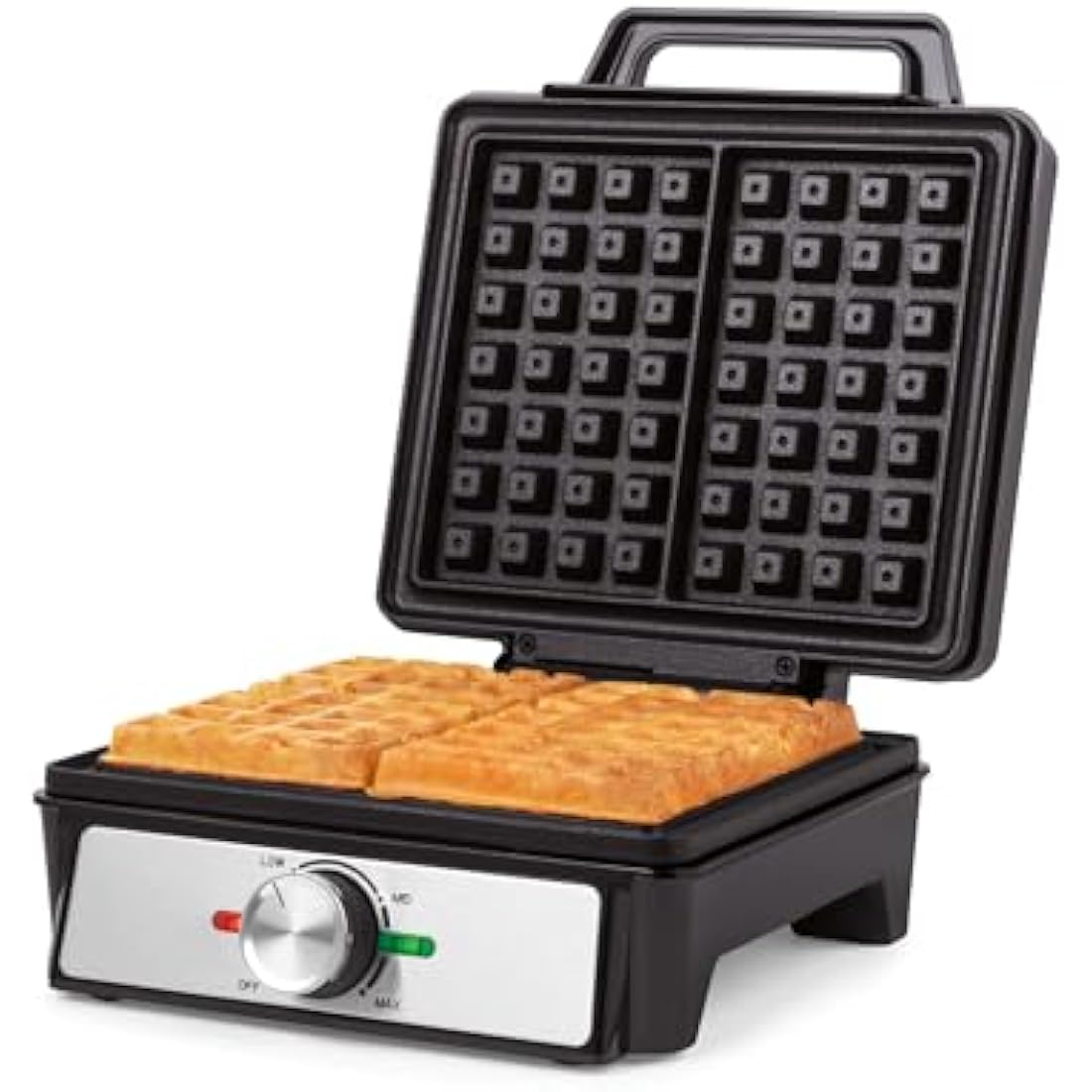 Salter EK5848 Waffle Maker Machine – Non-Stick Dual Waffle Iron Plates, Deep Fill Belgian & American Waffle Machine, Adjustable Temperature Control, Cool Touch Handle, Savoury Snacks & Desserts, 1600W