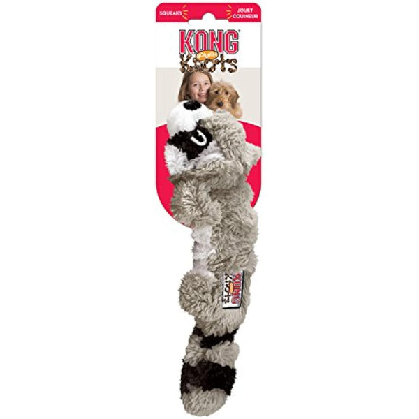 KONG - Scrunch Knots Raccoon - Internal Knotted Ropes and Minimal Stuffing for Less Mess - For Medium/Large Dogs