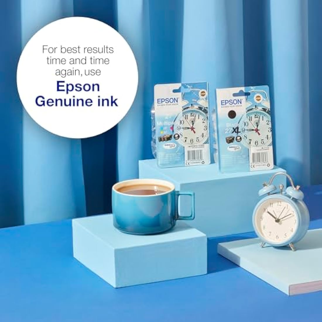 Epson 27XL Black Alarm Clock High Yield Genuine, DuraBrite Ultra Ink Cartridge